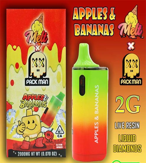 Pack Man | Apples & Bananas | NEW V2 Einweg Vape | 2G (2.000 mg)
